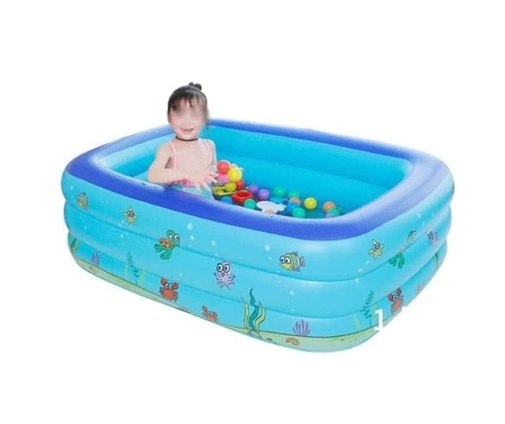 Piscina Hinchable de jardín, Piscina Hinchable Familiar 3 Anillos sobre Suelo 150x105x55cm