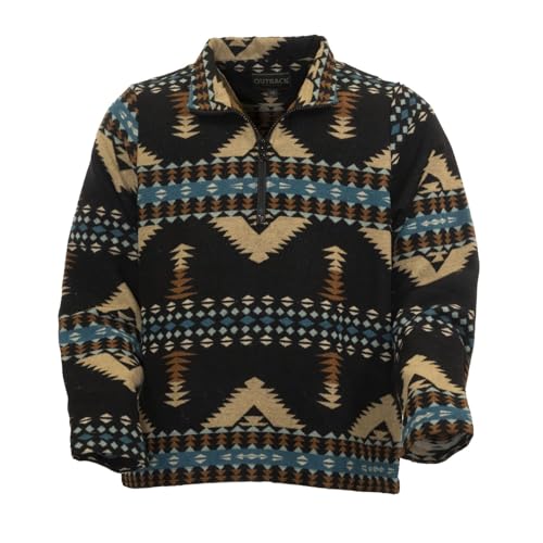 OUTBACK TRADING Men's Charlie Warm Outdoor Casual Active Long-Sleeve Zip Henley with Hip Pockets