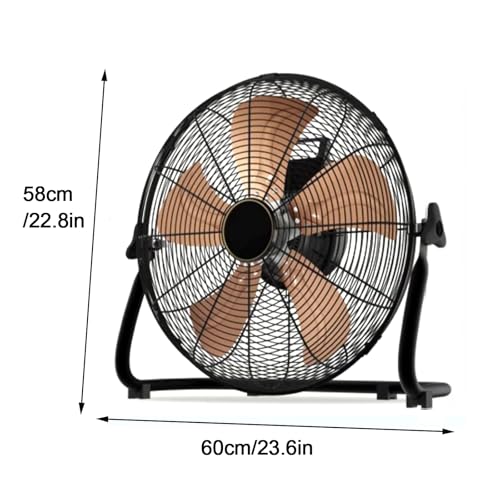 Robuster industrieller Bodenventilator, Hochgeschwindigkeits-Metallsockel-Design, 130° Neigung für optimale Luftzirkulation, ideal für Garage, Lager, Terrasse und Fabrikgebrauch