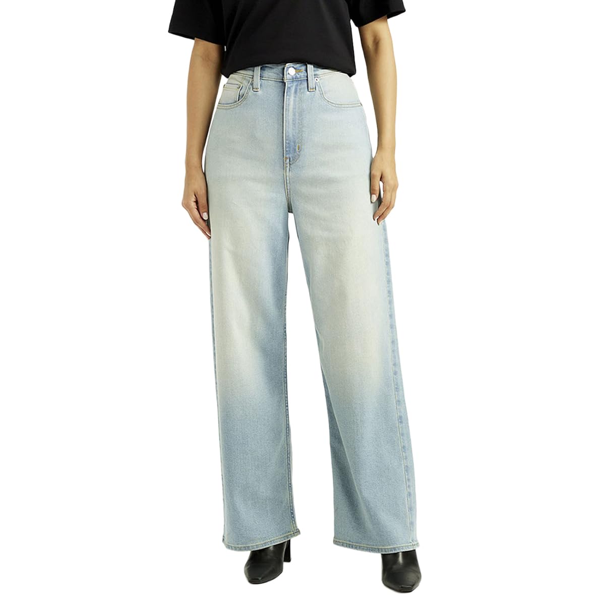 Women's Light Indigo Baggy Fit High Rise Jeans