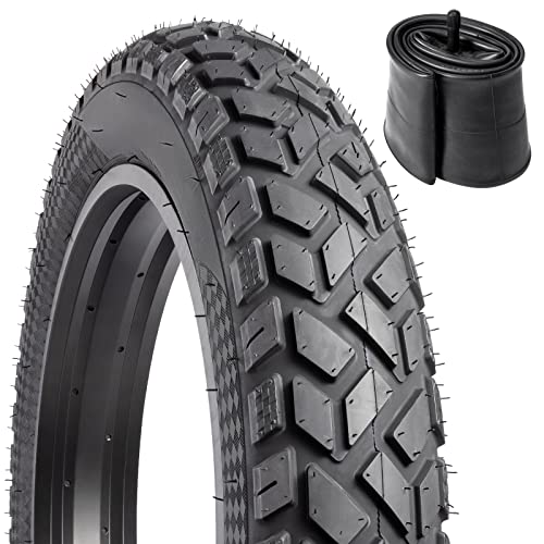 YunSCM 1er-Pack 50,8 cm Fat E-Bike-Reifen 20 x 4,0 ETRTO 102-406 mit 20 Zoll Fat Bike Schlauch 20 x 3,5/4,0 AV32 mm Schrader-Ventil kompatibel 98/100-406 Rennrad/E-Bike 20 x 4,0 Fat Tyre und Schlauch