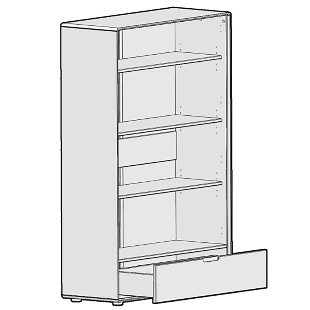 Lomadox Hochschrank Massivholz geölt100 cm breit Wohnzimmerschrank Wohnzimmermöbel modern in massiver Eiche