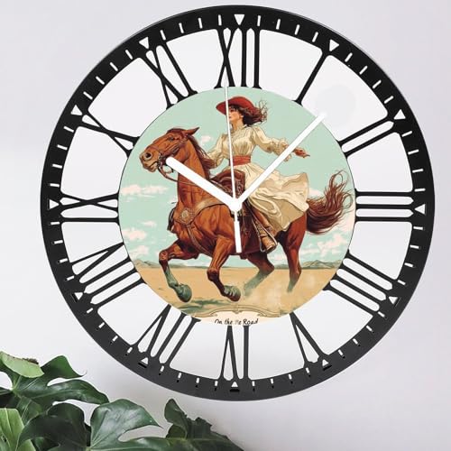 Reloj de pared metálico silencioso de 10 pulgadas con números romanos miniatura 5