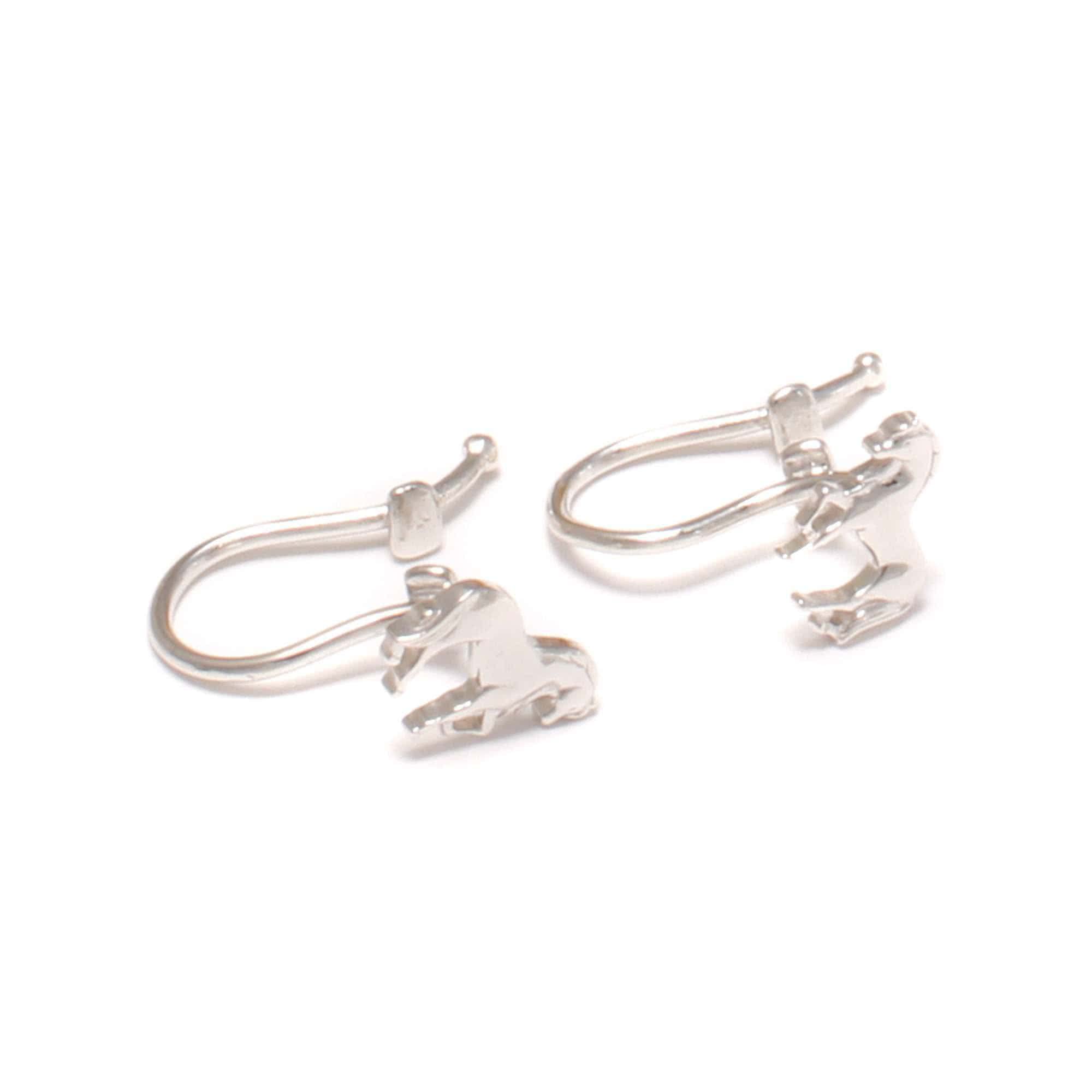 Pferde Kinder Silber Ohrclips, 925 Sterling Silber, echt Silber Kinderschmuck, Mädchen Schmuck nickelfrei, Geschenke für Kinder