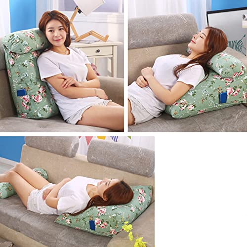 Ljyljh Ergonomic Reading Bed Rest Pillow - Backrest Headboard Cushion With Adjustable Neck Pillow For Sitting In Bed, Positioning Wedge Back Support Pillows,Green #TOP2
