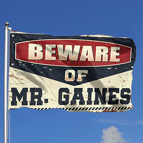 Drapeaux muraux pour gars motif Méfiez-vous de M. Gaines drôle