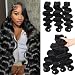 Beauty Queen 16A Body Wave Bundles Human Hair (20 18 16 Inch) 100% Unprocessed Brazilian Virgin Weave 3 Bundles Human Hair Full And Thick Remy Hair Extensions Natural Color for Women
