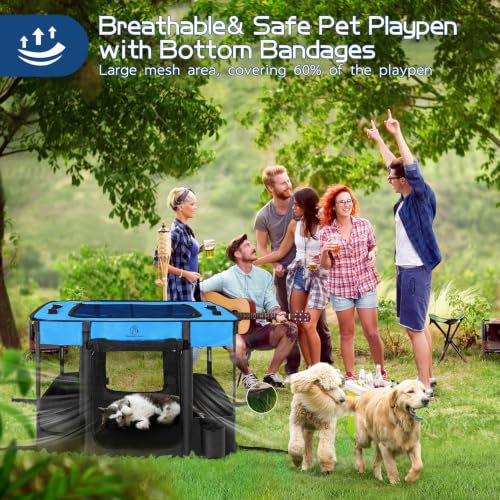 Image of Dog Playpen,Pet Playpen,Foldable Puppy Cat Playpen, Portable Exercise Kennel Tent Crate,Water-Resistant Breathable Shade Cover,Indoor Outdoor Travel Camping Use for Small Animals with Carrying Case(M)