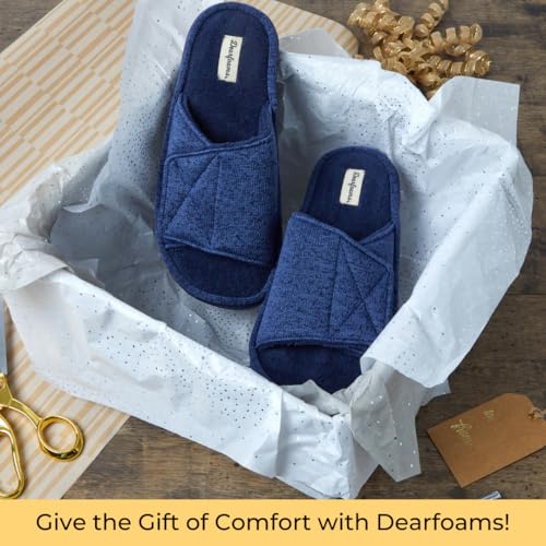 Image of Dearfoams Men's Adjustable Indoor /Outdoor Memory Foam Machine Washable Summer Slide Slipper