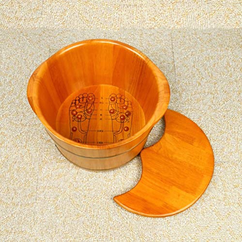 Tina de pie de madera para baño y spa de pies grandes miniatura 2