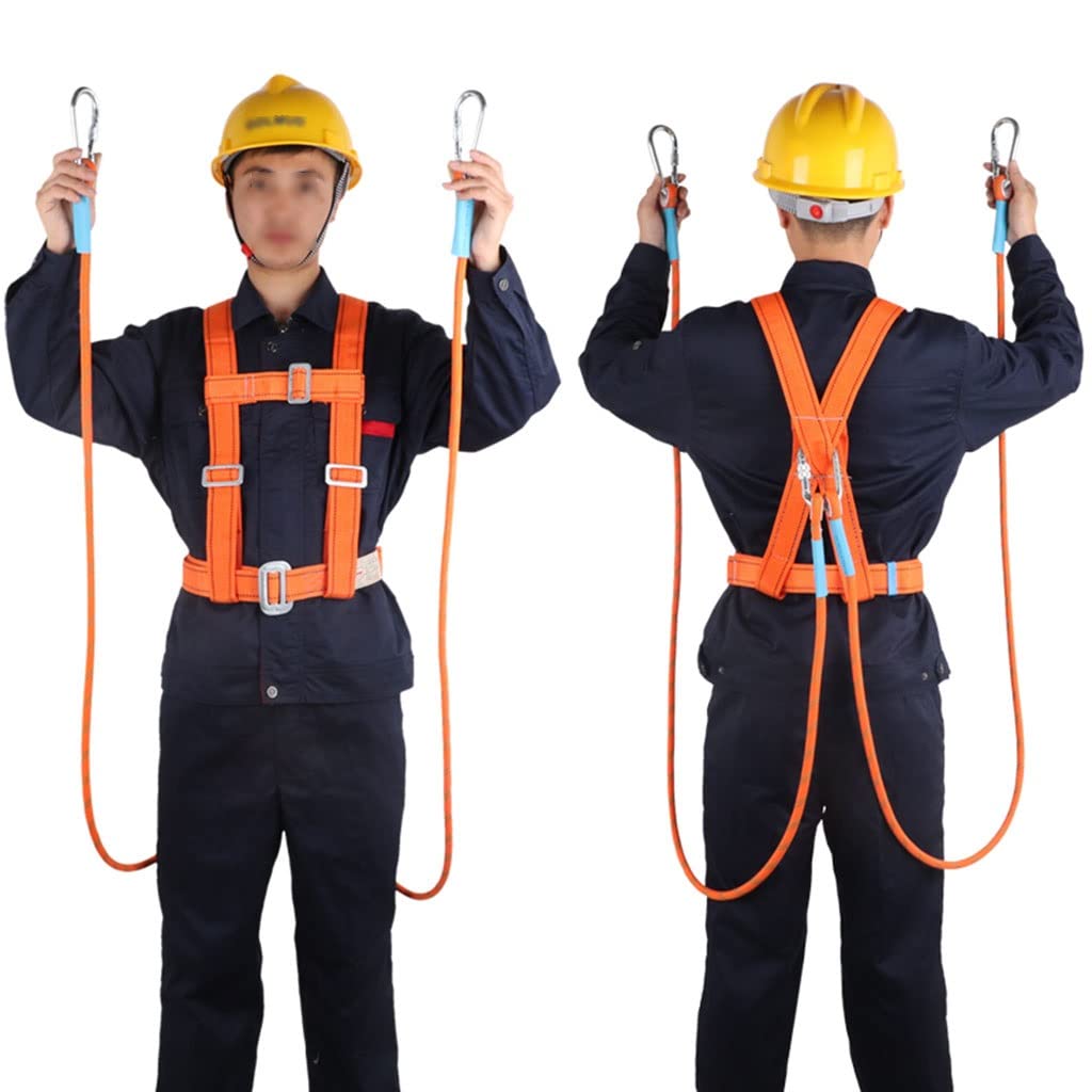 SwaYve Harnais de Sécurité Pour Le Travail Aérien, Harnais Antichute Complet, Harnais de Protection Contre Les Chutes À Hauteur de Ceinture Réglable Avec Crochet/5M