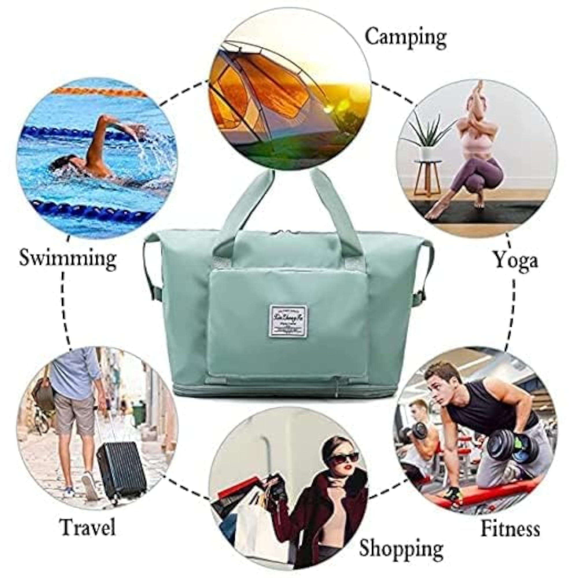 Transparent Cosmetic Bag (Green Pouch Bag)
