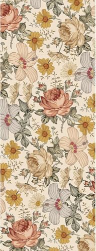 Funlife Türtapete Türfolie Selbstklebend PVC Türaufkleber Bunt 76x200 cm - Tür verschönern Türaufkleber Türklebefolie Retro Blume