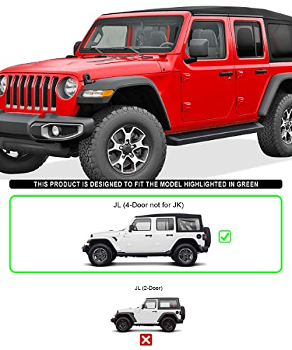 Estribos APS Premium Running Boards 6in Black Jeep Wrangler JL miniatura 2