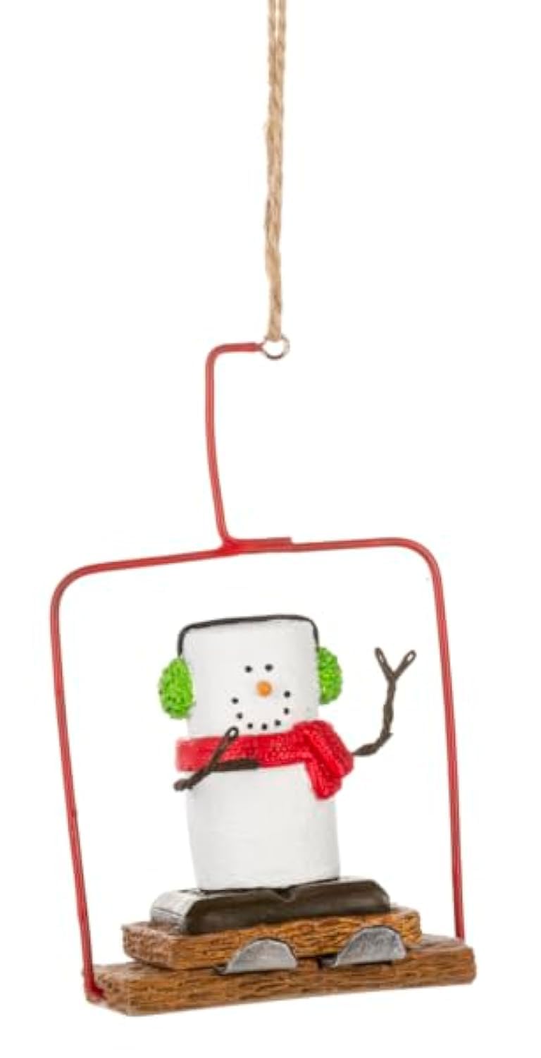 Ganz S'Mores in Ski Lift ornement de Noel haut de gamme en resine peinte