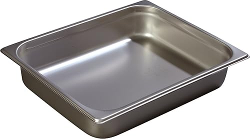 Carlisle FoodService Products 607122 DuraPan - Sartén de acero inoxidable de tamaño medio, calibre ligero, 2.5 pulgadas de profundidad (paquete de 6)