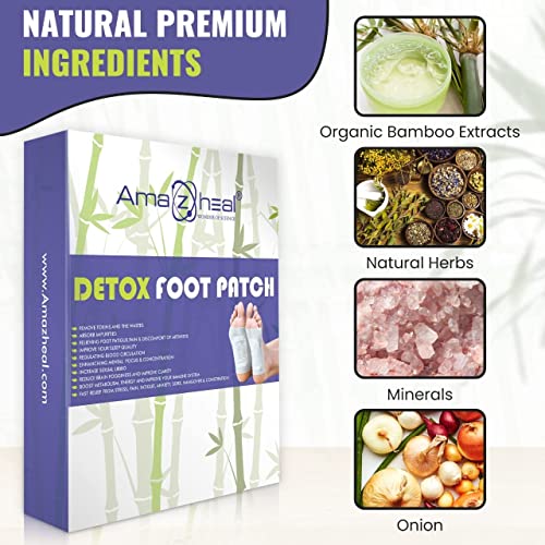 Image of AMAZHEAL Foot Pad, Foot Patch to Remove Body Toxins - for Stress Relief Sleep, Improves Circulation & Metabolism, Herbal Ingredient Foot Patches for Men & Women, 20 Pieces (Pack of 5)
