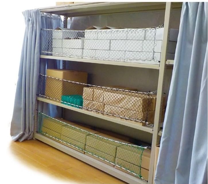 Uzawa Net Shelf Fall Prevention Net for Shelves, Fall Prevention, Earthquake Prevention, Black Net Size: 11.8 x 67.9 inches (300 x 1700 mm), Net Size: 17.7 x 70.9 inches (450 x 1800 mm), 59-204