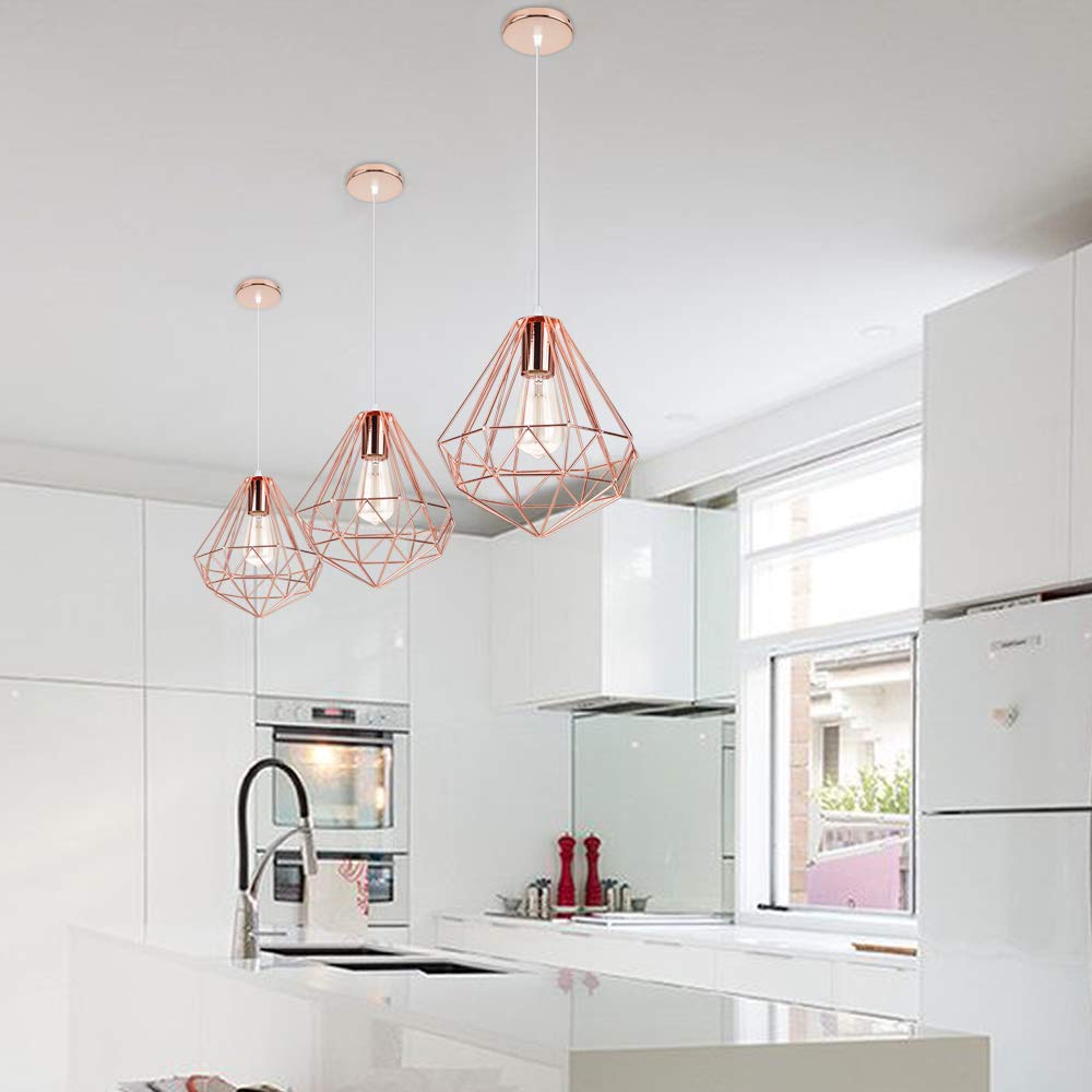 Lampadario Soffitto Vintage Oro - Diamante Metal 25cm Con Attacco E27 - Foto 4