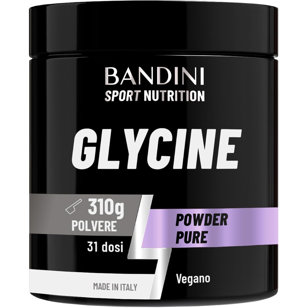 Bandini® GLICINA Polvere, Glycine Pura e Cristallina, Aiuto per il sonno, Puro Aminoacido Naturalmente Dolce, L-Glycin da 310 g, Sintesi del Collagene per Pelle e Articolazioni, Senza Additivi