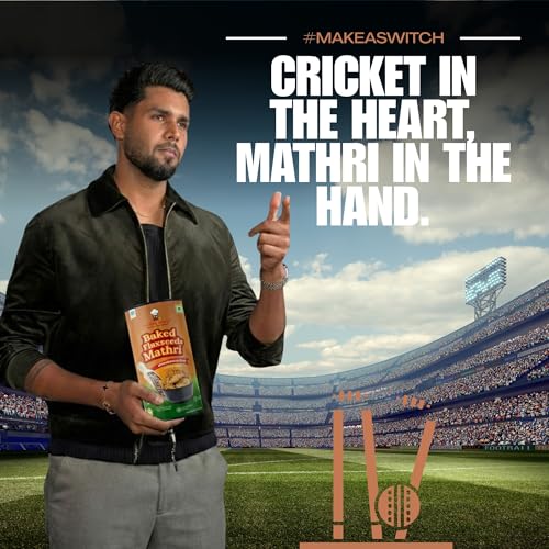 Image of Healthy Master Baked Wheat Mathri (Flax Seed) 250g (Pack of 4) | No Maida | No Palm Oil | Crispy Crunchy Healthy Snack | 100% Wheat | Namkeen Mathi