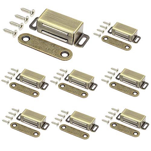 Jiozermi Magnetic Door Catch, 8 Pack, Bronze