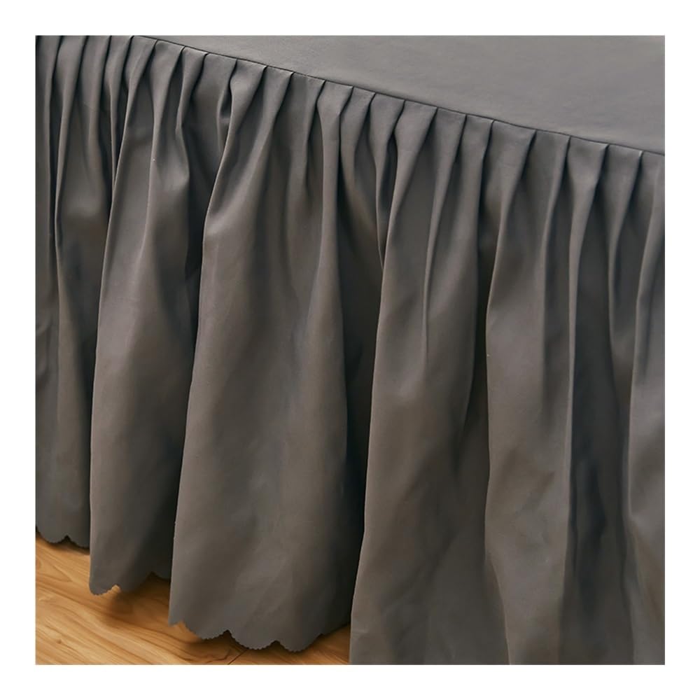 1/3 mantovana giroletto con volant, fascia elastica, tinta unita, materasso singolo/queen/king size o 2 federe (rosa, 3 pezzi gonna 120 x 200 cm)