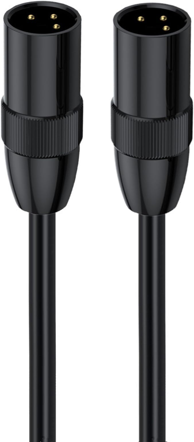 MOTONG XLR Microphone Cable, Gold-Plated 3-Pin XLR to XLR Male to Male Microphone Cable Cord Wire for Speaker, PA System, 0.5M/1.6FT(Male to Male)