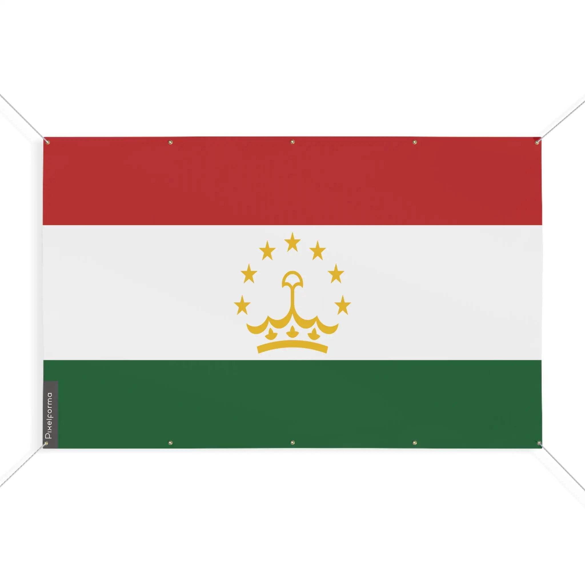 Drapeau Tadjikistan 10 oeillets grand format haute résistance 190 x 285 cm
