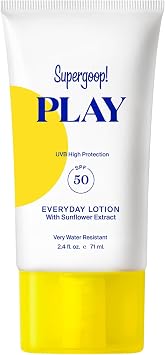 Supergoop! PLAY Everyday Lotion SPF 50 - Broad Spectrum Body & Face Sunscreen - Great for Active Days - Fast Absorbing, Very Water-Resistant - 2.4 fl oz