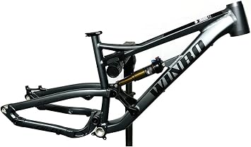 Full Suspension Frame 26er/27.5er MTB Frame Aluminum Alloy Disc Brake Mountain Bike Frame 16.5 Thru Axle 12*142mm DH/XC/AM Color Dark gray, Size 26*16.5