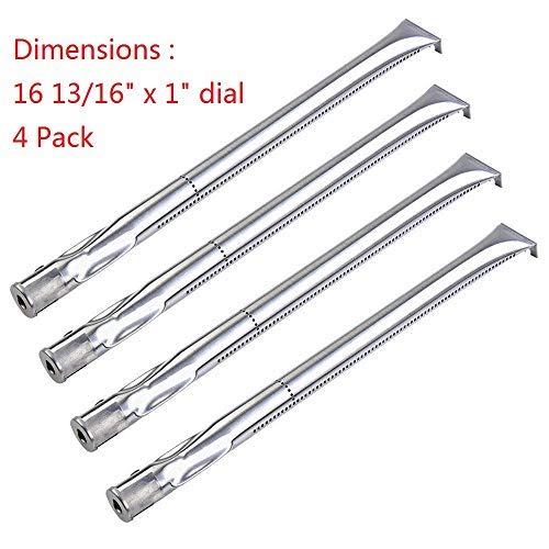 GASPRO Grill Burner Replacement for Charmglow 720-0234, 720-0036, 720-0304, Nexgrill, Kirkland, Perfect Glo, Permasteel and Others, 4-Pack 16 13/16 inch Stainless Steel BBQ Burner Tube(4-Pack)