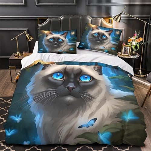 Parure de lit hypoallergique avec housse de couette anti-acarien tuiles bleues