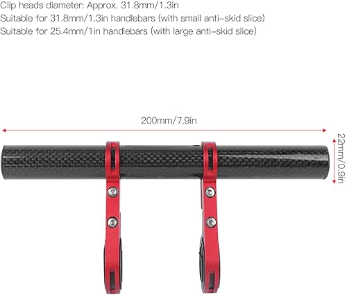 Miniatura 3 de BORDSTRACT Extensor de manillar doble para bicicleta, estante de extensión de manillar de aleación de aluminio, soporte de luz de mesa de código de