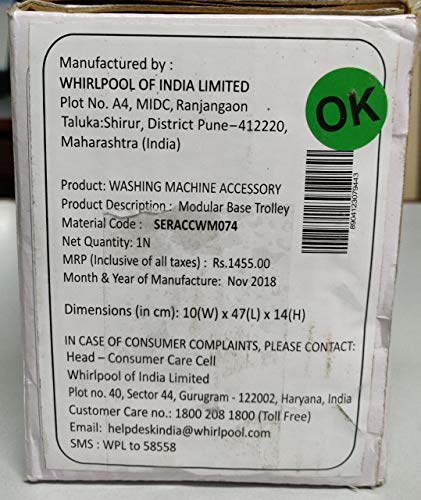 Image of Whirlpool Original Modular Base Trolley For Top Load Washing Machines