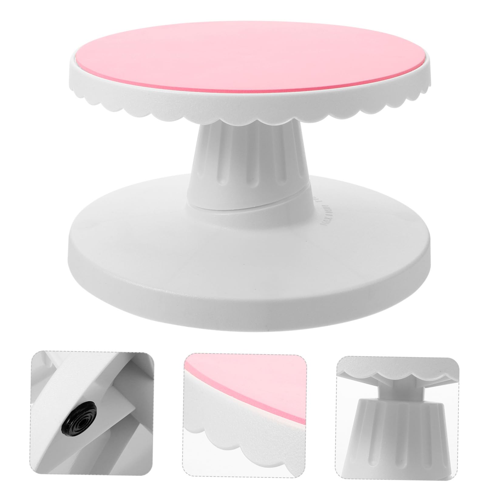 GLEAVI Plateau à Gâteau Rotatif Ajustable Pente pour Décoration de Gâteaux Outil de Pâtisserie et Facile à Nettoyer Rose
