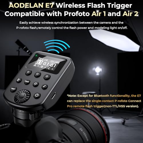 AODELAN Disparador de flash inalámbrico compatible con Profoto Air1 y Air2, para Canon, para Sony, Nikon, para Olympus, para cámaras Fujifilm de 650 pies, control remoto de 100 canales, 6 grupos - imagen 2