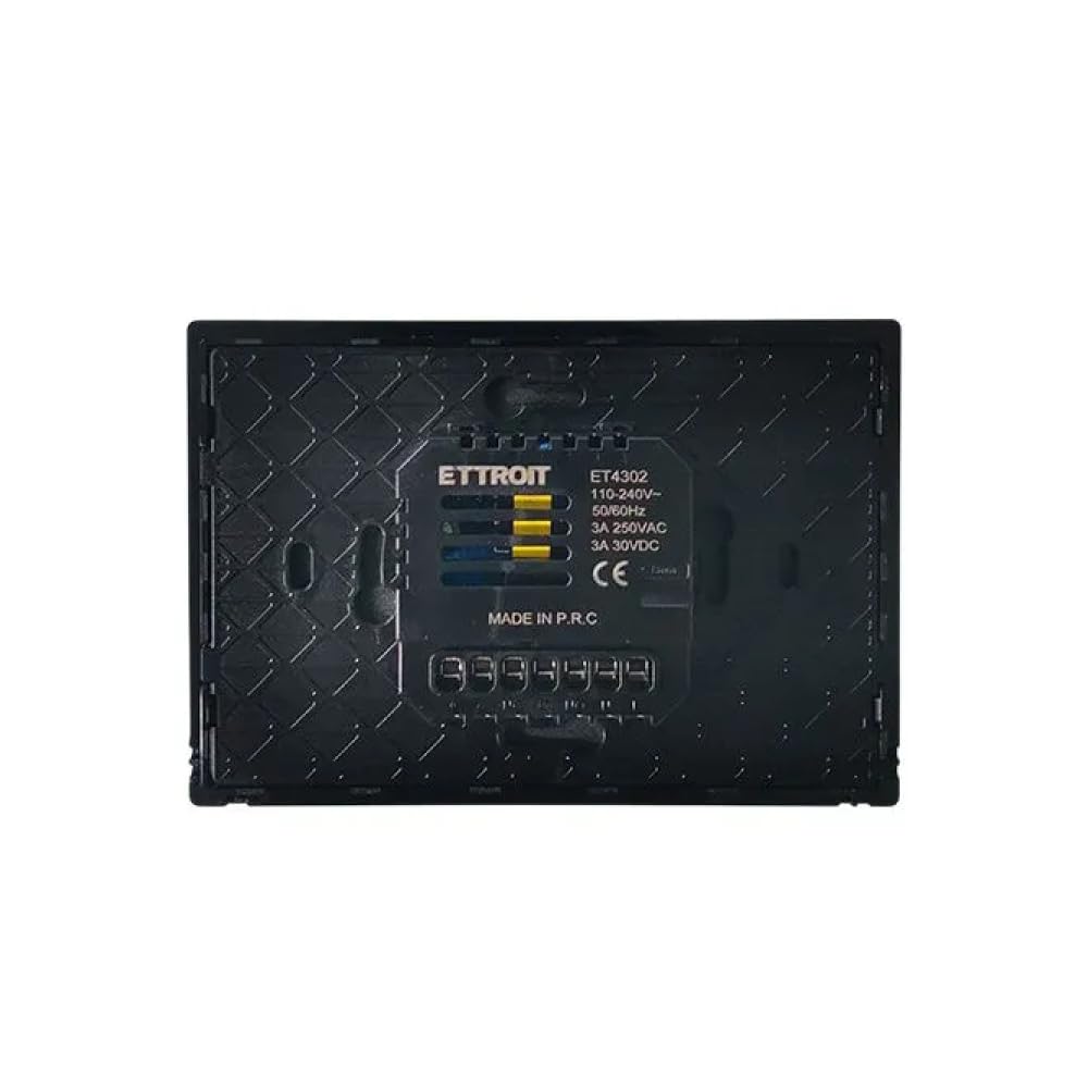Cronotermostato ad incasso, montaggio su scatola a 3 moduli, WiFi smart, nero, display LED touch, programmazione con APP, 220V 230V, caldaia, funzione estate/inverno, ETWF4302
