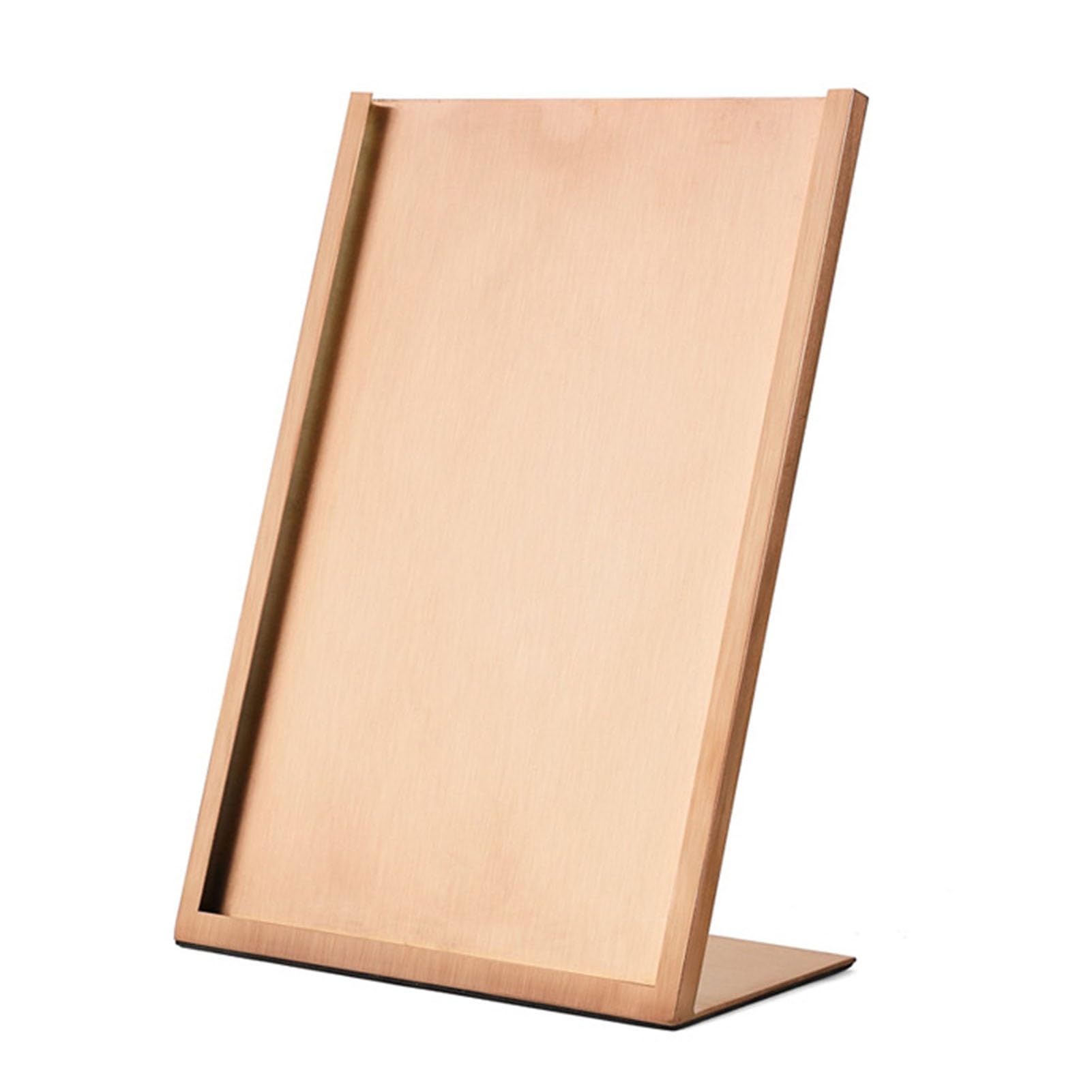Portamenús Forma L Acero Inoxidable con Ranura para Tarjetas Visita - Expositor Multiusos Mesa para Menús, Carteles Publicitarios Fotos Pósteres - Ideal Restaurantes Hoteles y Tiendas(Rose gold)