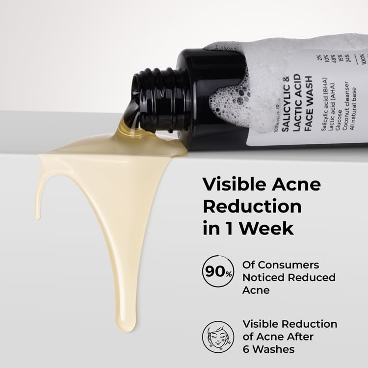 Image of Brillare 2% Salicylic Acid Face Wash for Oily Skin | With Lactic Acid & Zinc | Deep Cleansing, Oil Control & Acne Care | Face Wash for Oily and Acne Prone Skin