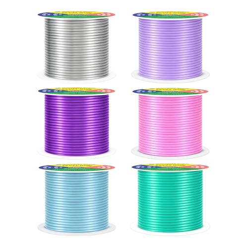 Image of Mandala Crafts 14 GA Turquoise Pink Assorted Anodized Aluminum Craft Wire | 330 FT, Colored, Flexible, Bendable for Bonsai Armature Sculpting Wire Wrapping Jewelry Making, Weather & Tarnish Resistant