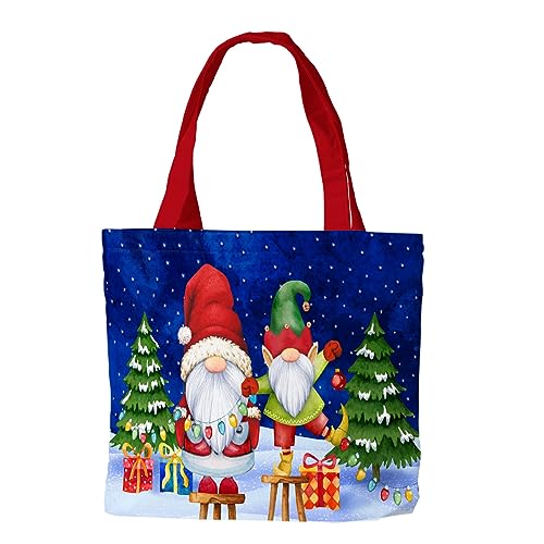 Briarwood Lane Tote 15" x 14" x 7" Christmas Gnomes For Christmas Tote