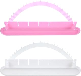 2Pcs Cake Arch Guide Tool, Arch Guide for Cake, Baking Aid for Fondant Icing Decorating Measuring Beginners (White and Pink)