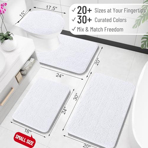 image for OLANLY Toilet Rugs U-Shaped 24x24, Extra Soft Absorbent Chenille Conto