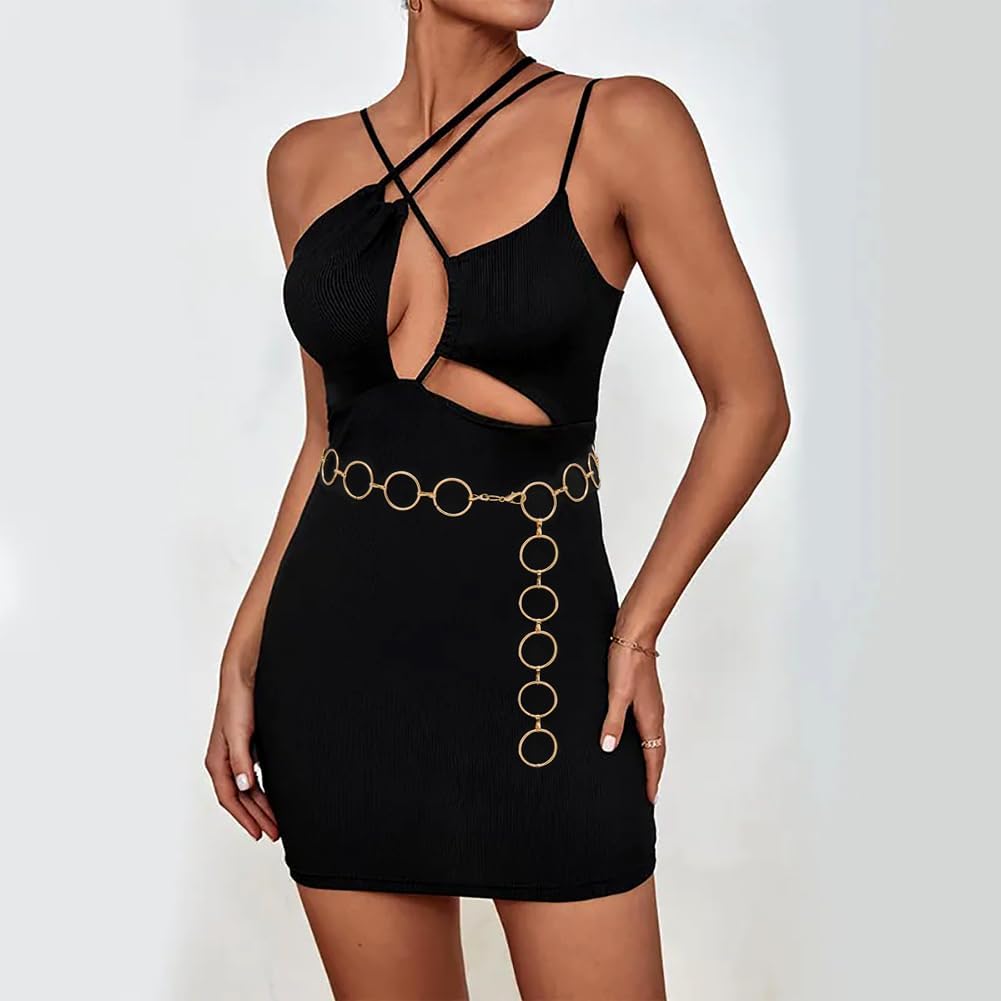 LIMHOO Metal Waist Chain for Women Chunky Belly Link Chain Belt for Dresses - Image 2