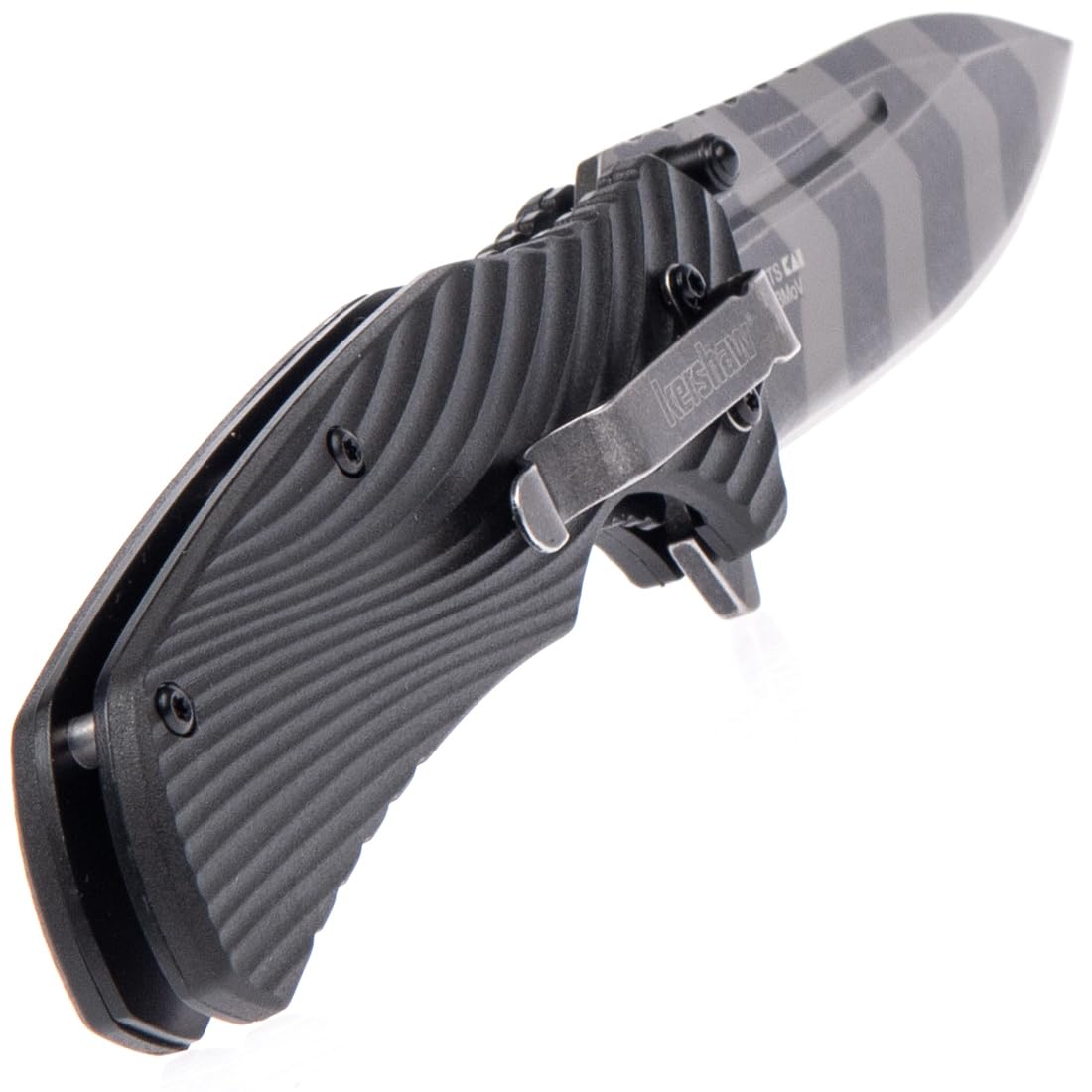 Kershaw - Trace Tigerwashed Pocket Knife Bushkraft Knife Exclusive Outdoor Knife Made of 8Cr13MoV Steel Handle Made of Black TPR