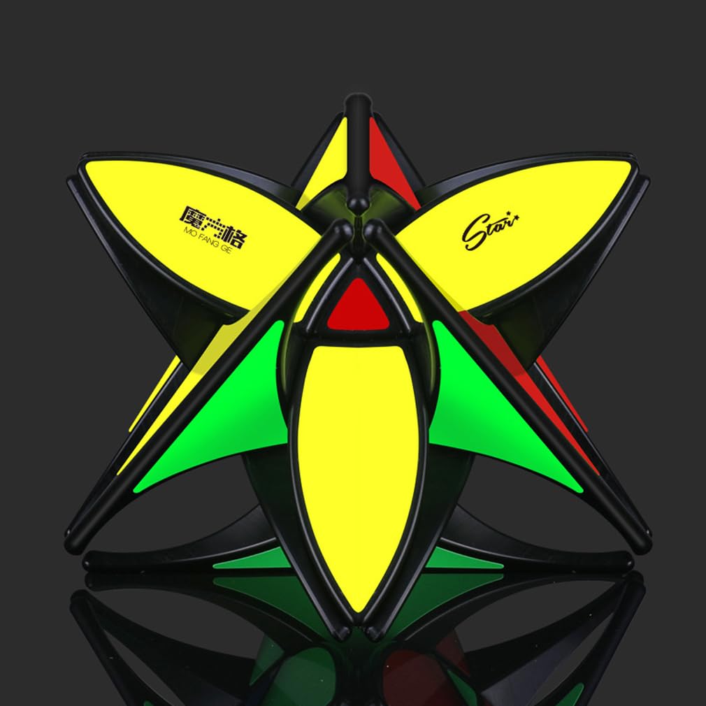 TANCH Four-leaved Clover Pyramid Speed Cubes Shamrock Triangle Magic Cubes Trefoil Speed Cubes Puzzle Cloverleaf Structure Speed Cubes Black