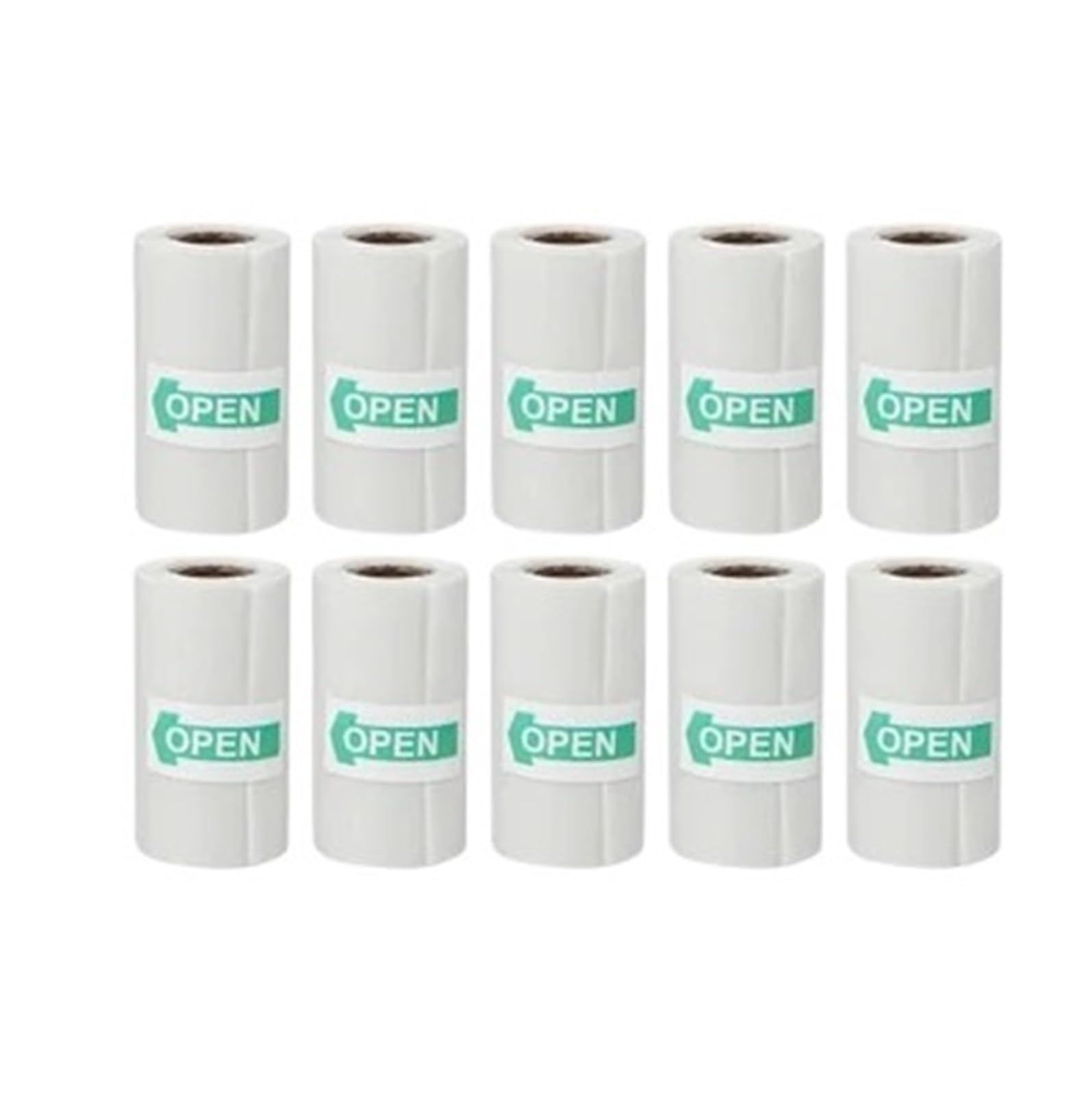 rolki papieru termicznego, Papier termiczny przezroczysty samoprzylepny papier do naklejek 57x25mm drukarki wiele sztuk(10PCS Transparent)