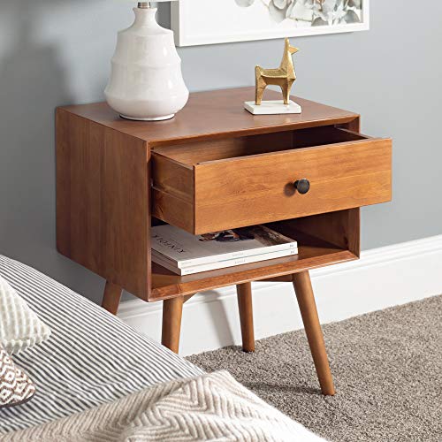 Walker Edison Mid Century Modern Wood Nightstand Side Table Bedroom
