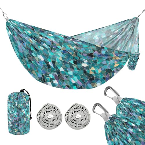 ATTX Glitter Pattern Camping Hammock - Lightweight & Portable Hammocks, Heavy Duty 330lbs Capacity for Indoor, Hiking, Backpacking, Travel, Backyard, Beach#506